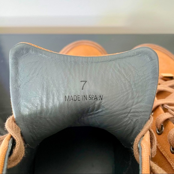 Lanvin Distressed High-Top Canvas Trainers - Picture 8 of 14